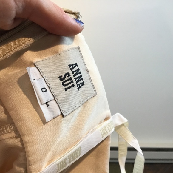 Anna Sui Tan Pleated Tiered Strapless Dress - Picture 6 of 8